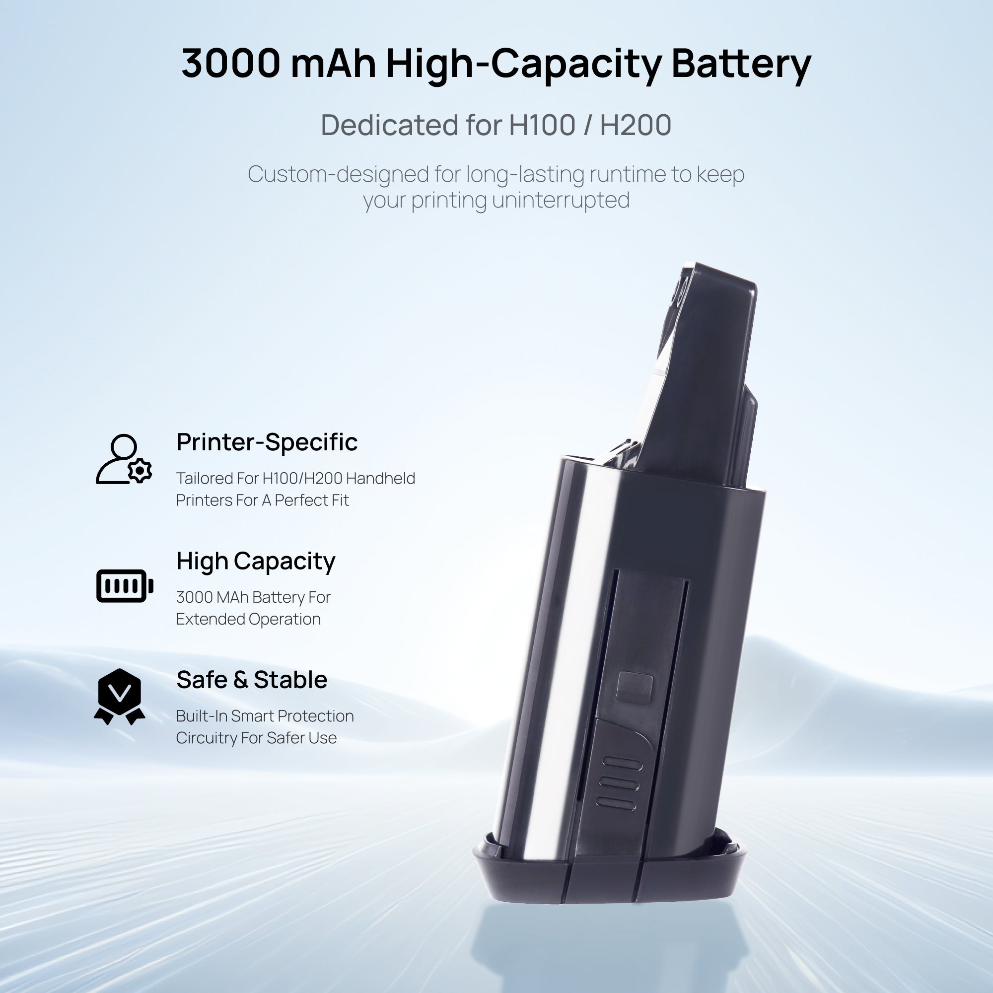 Printisian 3000 mAh high-capacity inkjet printer battery