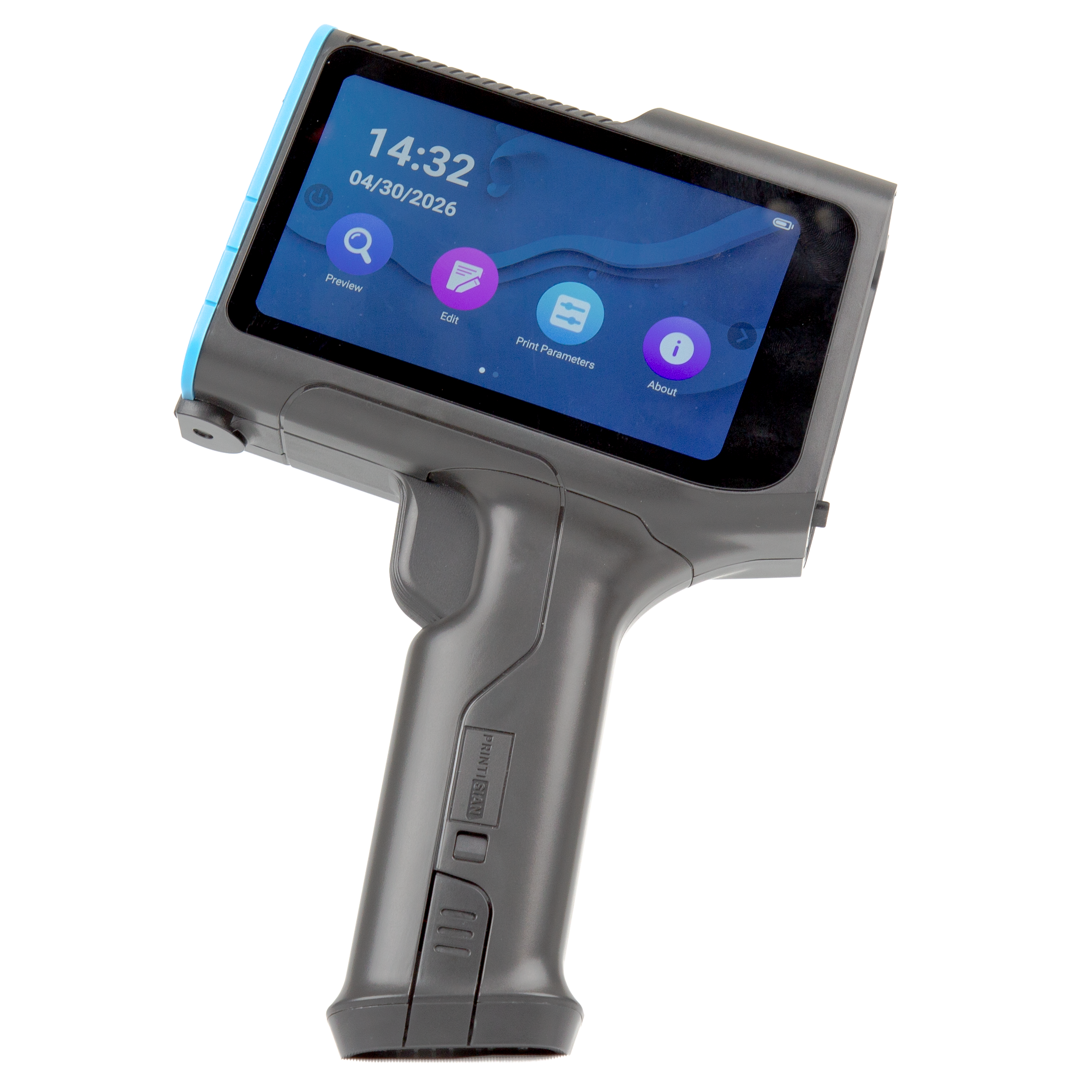 Printisian H100 handheld inkjet printer with color touchscreen