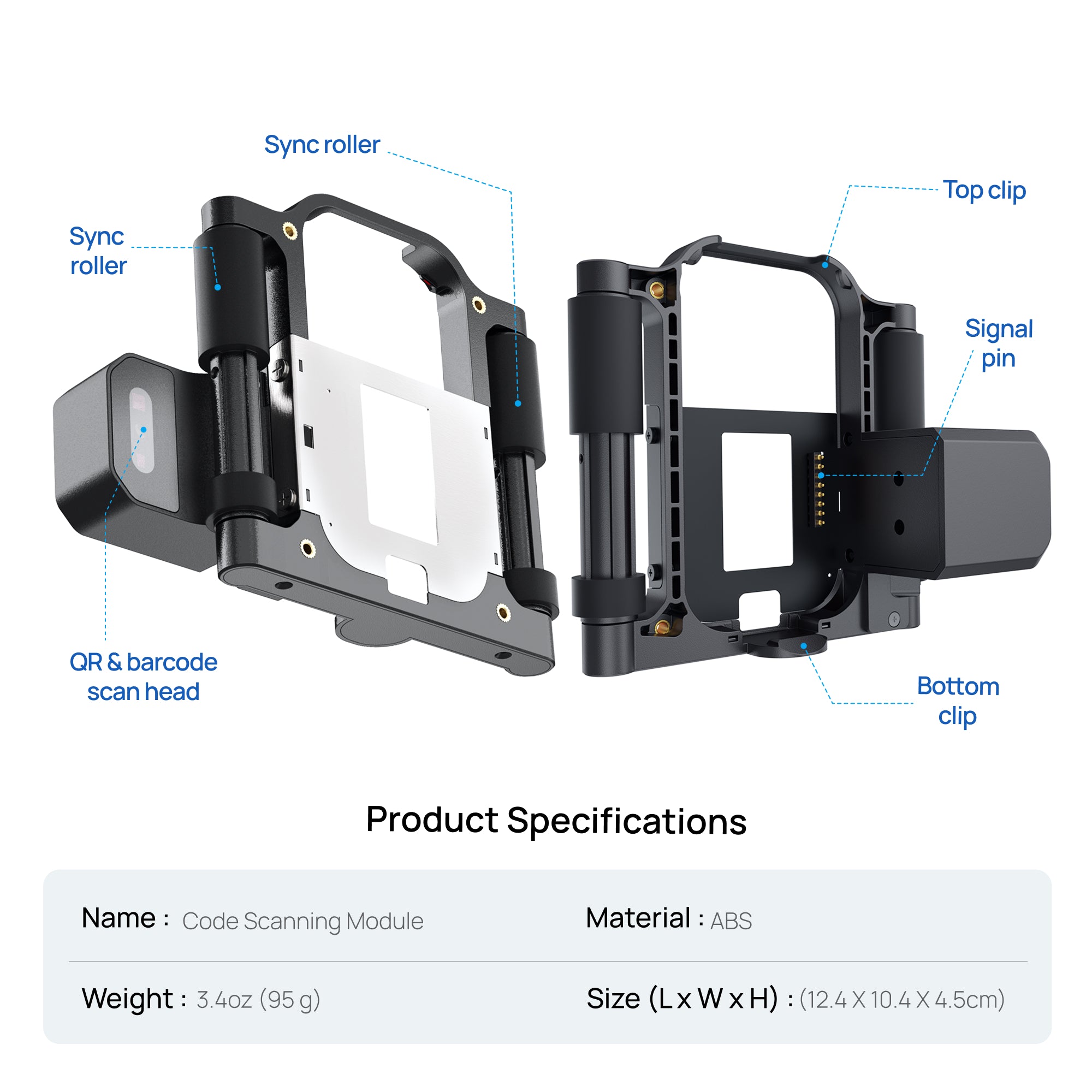 QR and barcode scanner module components and product specifications
