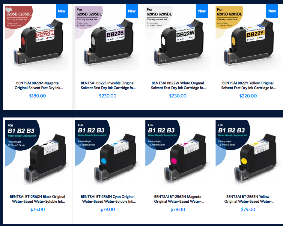 Water Based Ink Cartridges