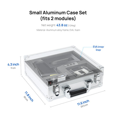 Small aluminum carrying case for a Printisian printer and two modules