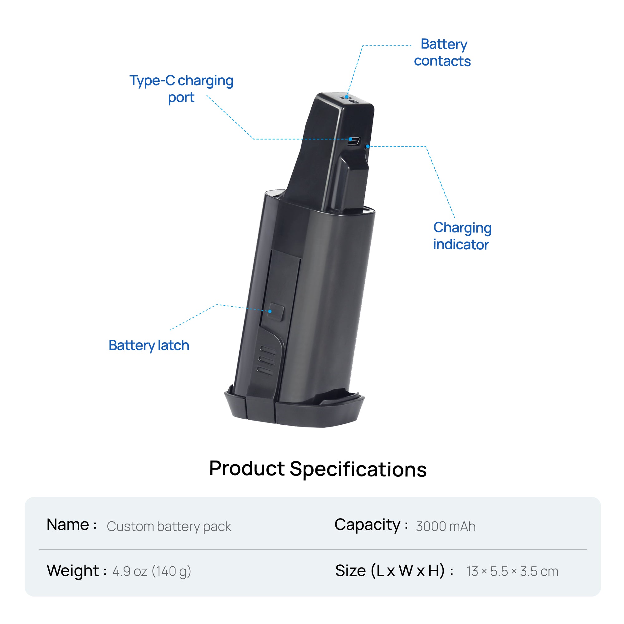 Printisian battery charging port, contacts and product specifications