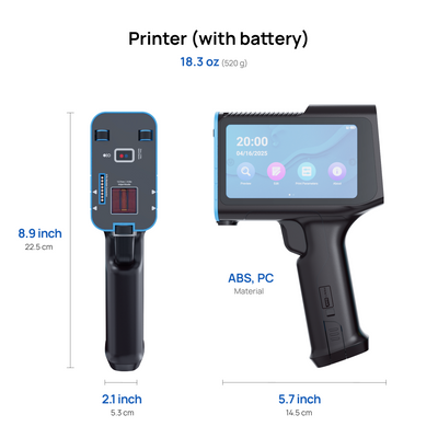 Printisian H100 portable inkjet printer dimensions and weight