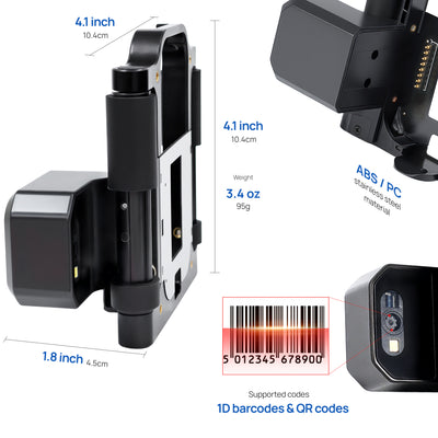 Printisian QR scanning module dimensions and supported code formats