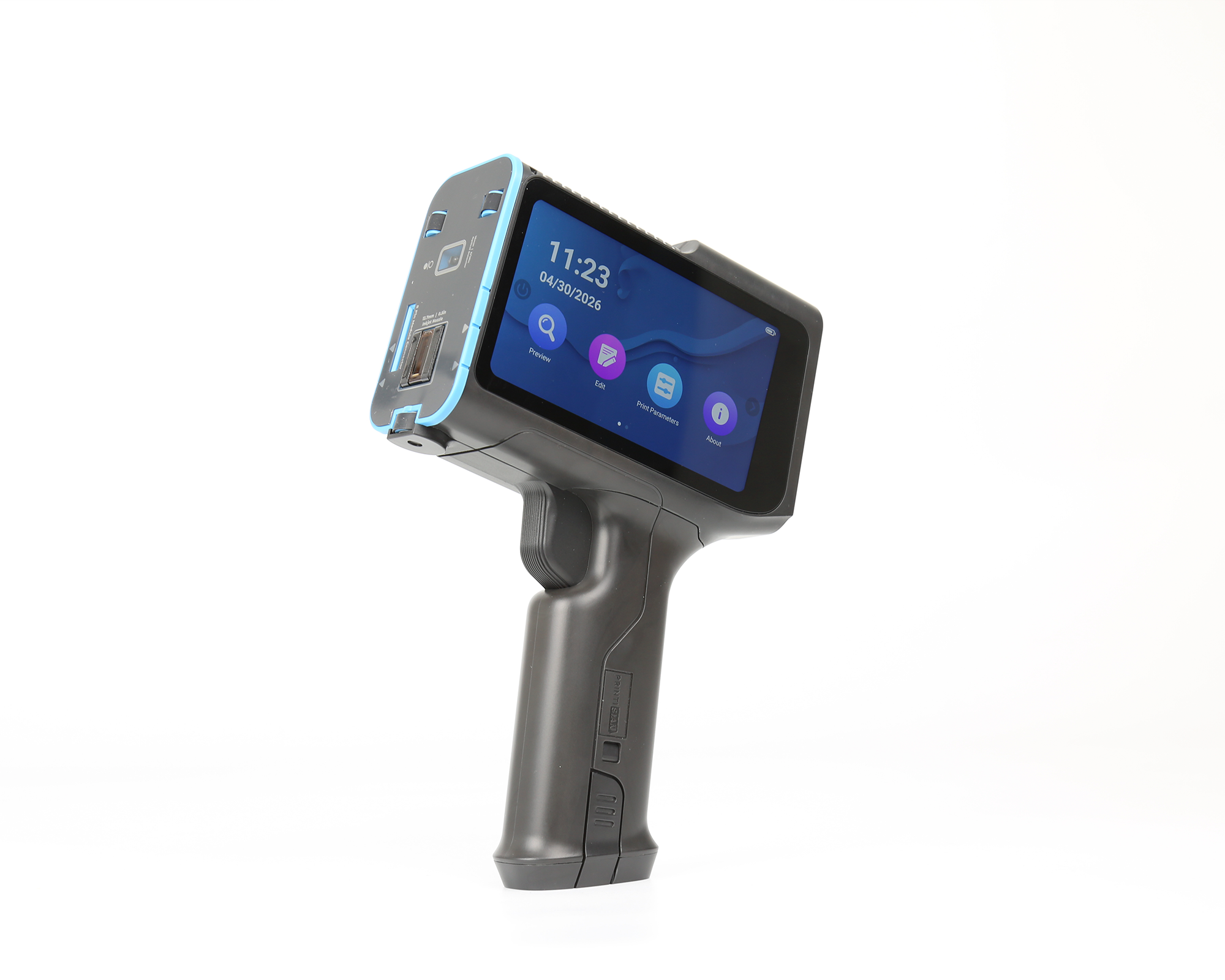 Printisian H100 handheld inkjet printer angled product view