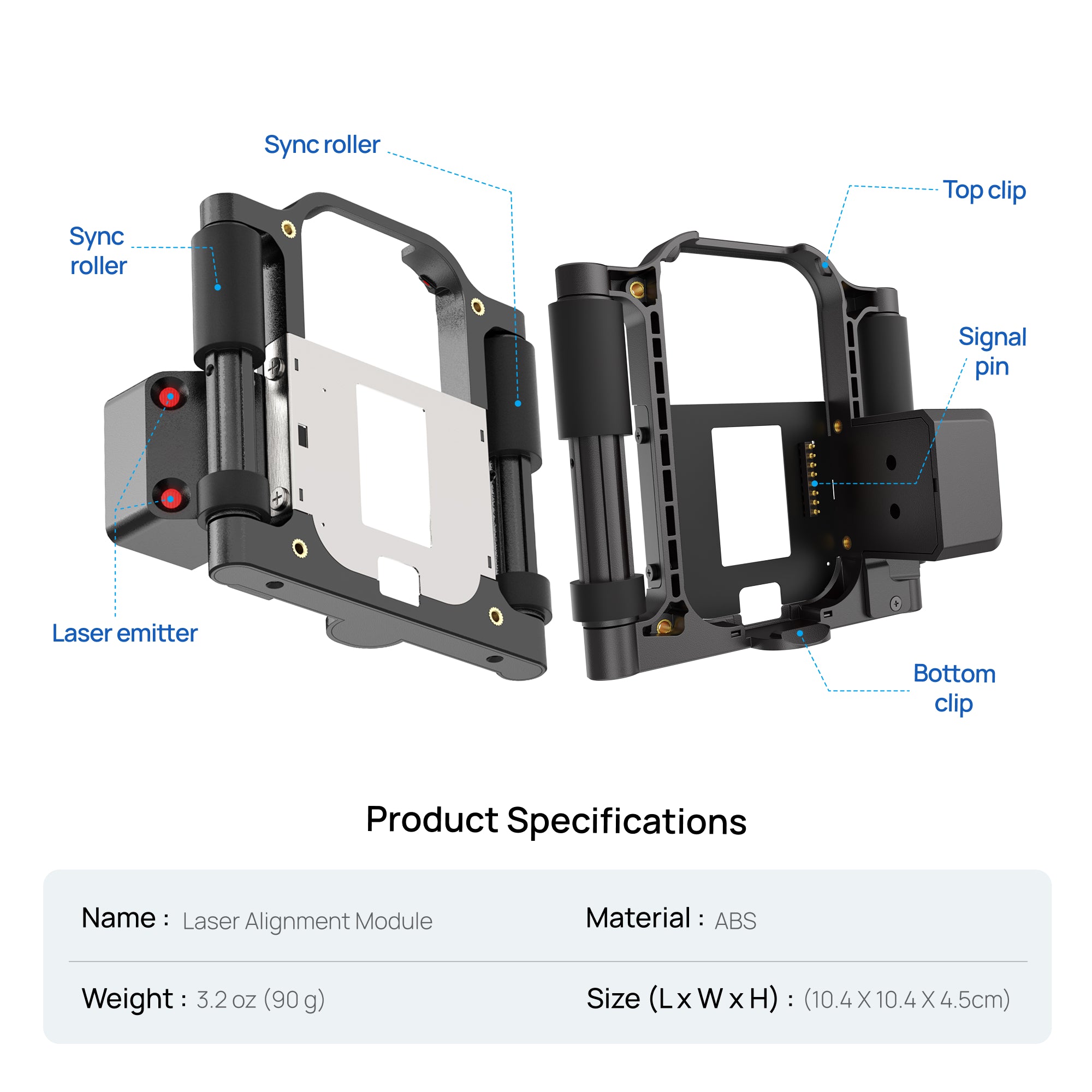Laser alignment module components and product specifications